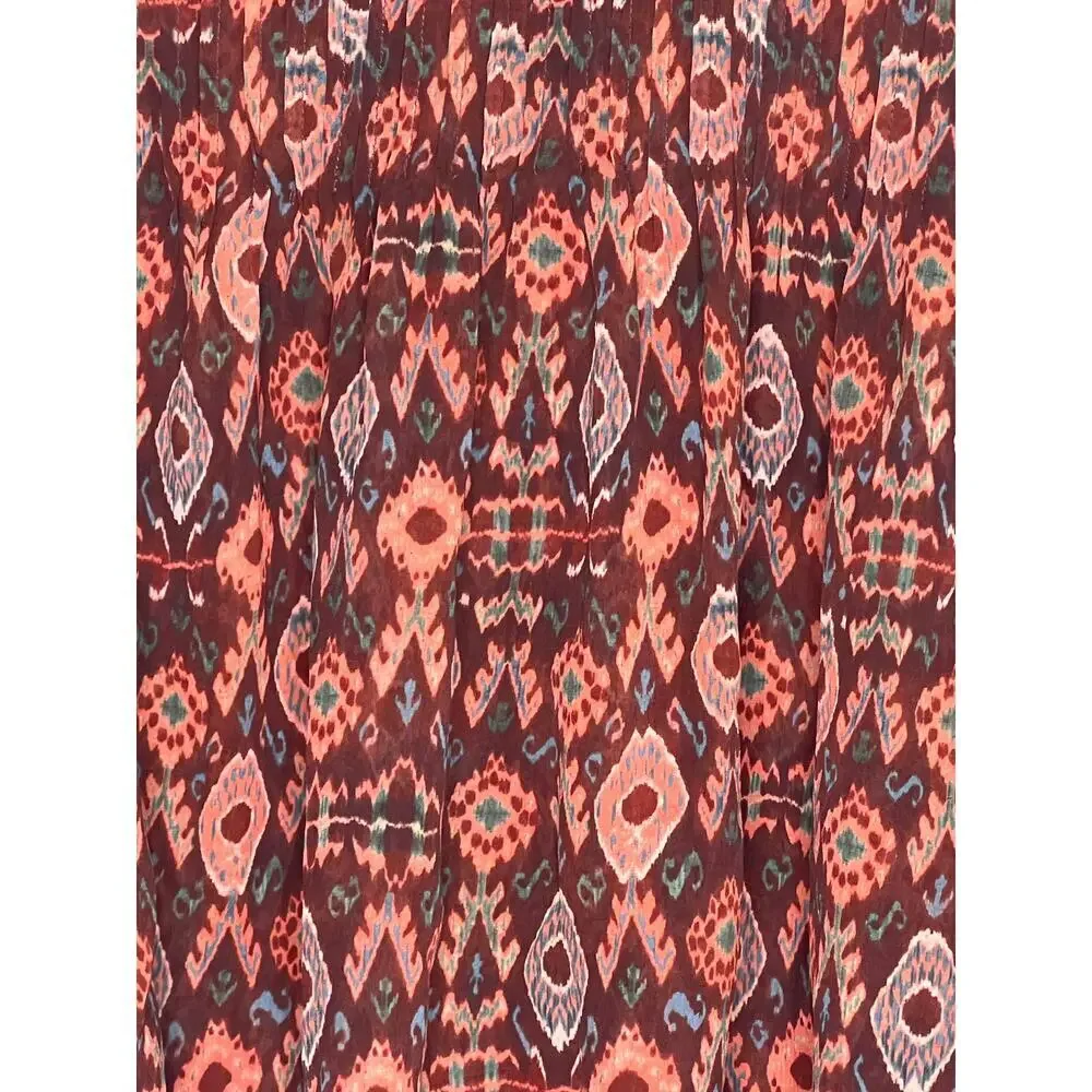 Ulla Johnson Miray Silk Horizon Long Sleeve Ruffle Trim Blouse Garnet Women's 2 - Picture 14 of 14